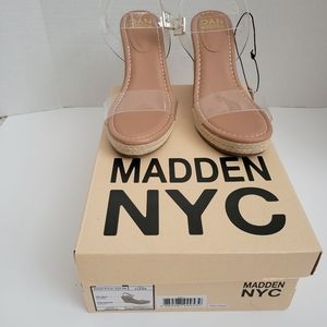 Madden NYC Lucite Wedge Espadrilles
